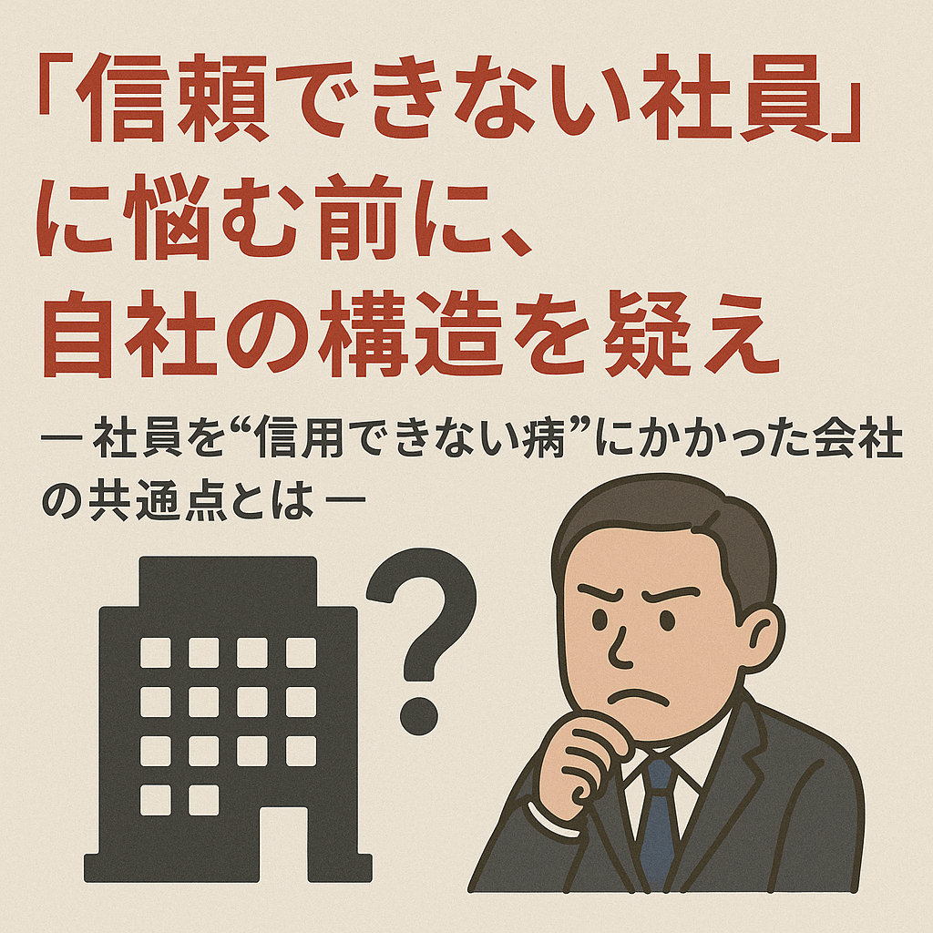信頼できない社員」に悩む前に、自社の構造を疑え - DIGIPRO